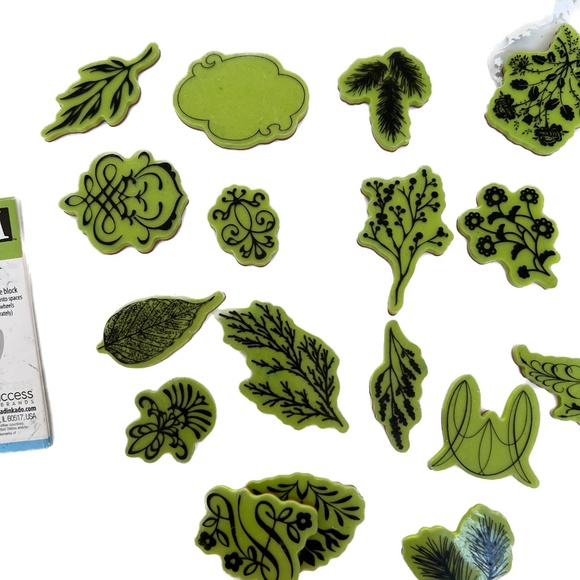 Inkadinkado Stamping Gear Set New and Used 40 Stamps 3 Circle Wheels 3 Blocks - Picture 4 of 13